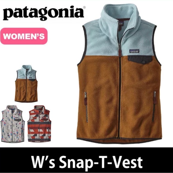 Patagonia Synchilla Color-block Fleece Snap-T Women’s Vest Size L - Picture 2 of 11